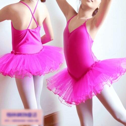 Childrens Day Cheap Baby Girls Tutu Dress Kids Ballroom Ballet dress Dancewear 3 layers Gauze Kids Strap Dresses Paddy 3T-11Y