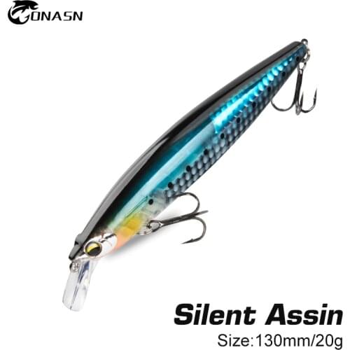 ONASN 130mm 20g Floating Sea Bass Fishing Lures Baits Minnow Lures with Flash Blade Hard lure Good Action Wobblers Tackle Pike