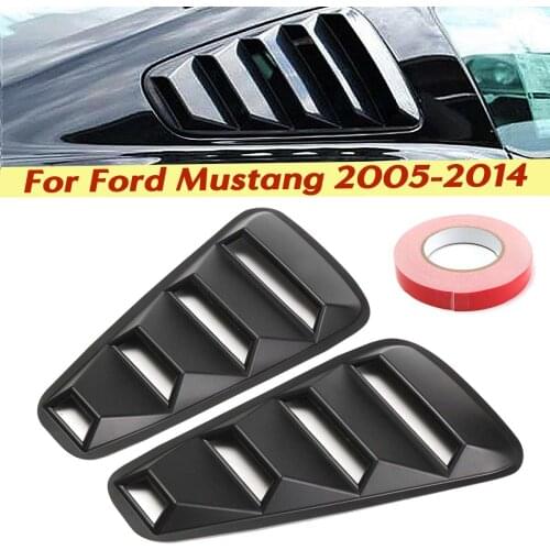 Pair 1/4 Quarter Side Window Louvers Scoop Cover Vent For Ford Mustang 2005 2006 2007 2008 2009 2010 2011 2012 2013 2014
