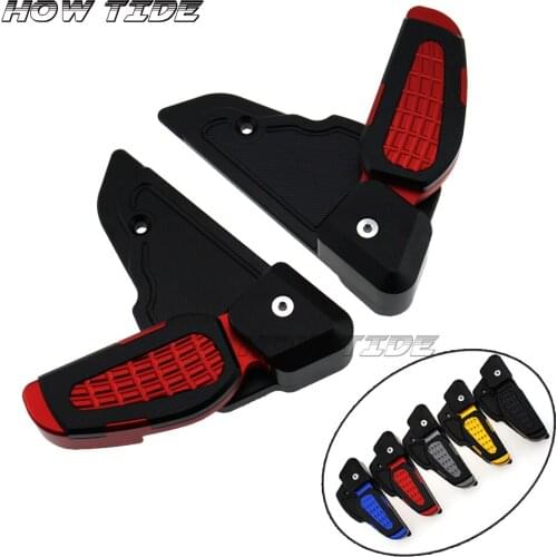 Motorcycle CNC Rear Passenger Foldable Footrest Extension Foot Pegs Pedals Pad for Vespa Scooter Primavera Sprint 150 2017 2018
