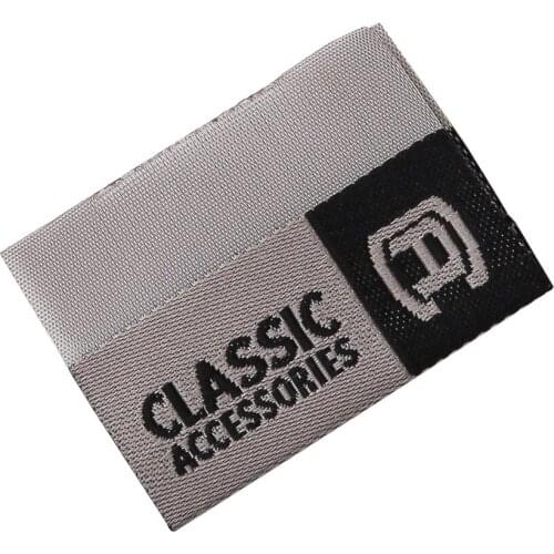 Custom Handmade Woven Labels For Clothes Customized Black Weave Label For Clothing Tags Luxury Designer Famous Brand Logo Tag