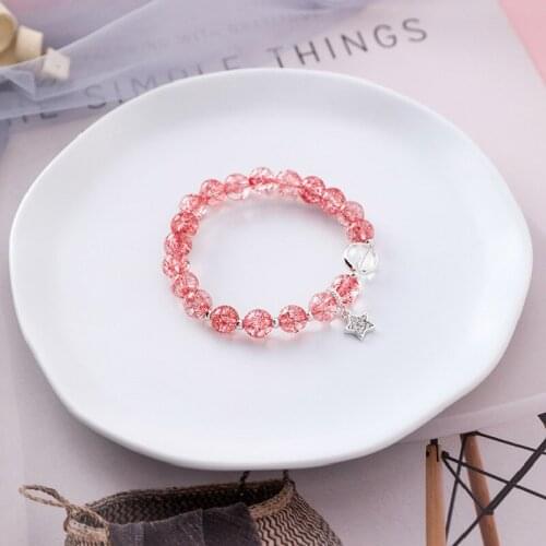 Supply Girl Heart Sweet Wind Girlfriend Bracelet Burst Bead Strawberry Cute Crystal Opal Pentagram Star Charm Jewelry Beaded
