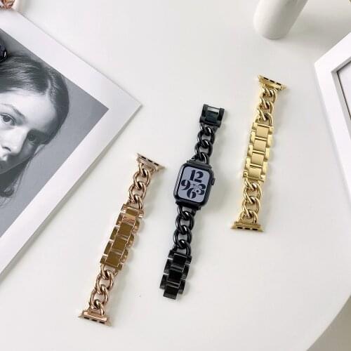Casual Style Bracelet Strap 38mm/42mm for Apple Watch Stailness Steel Band 40mm/44mm for iWatch Series SE6 5 4 3 2 1 Wrist Link