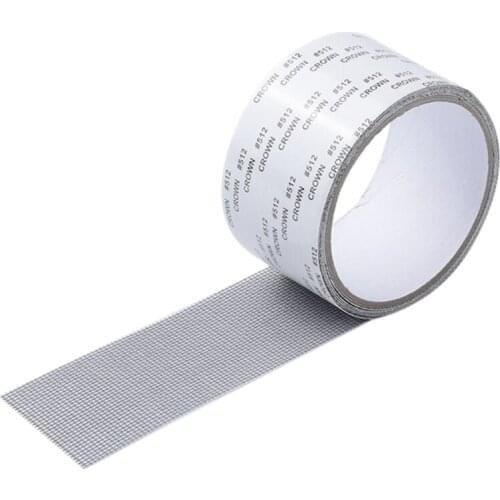 Window Screen Repair Fiberglass Mesh Covered Strong Adhesive Repai for Window Screen Mesh and Screen Door Holes Tears