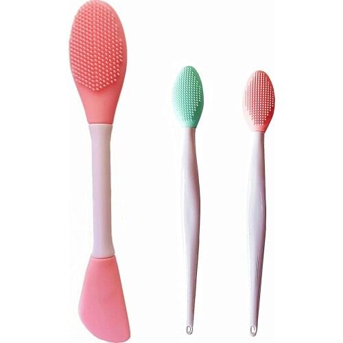 Lip Scrub Brush Silicone Mask Applicator Exfoliating Scrub Brush Facial Brush Cleansing Tool Mini Set Silicone Manual Facial Was