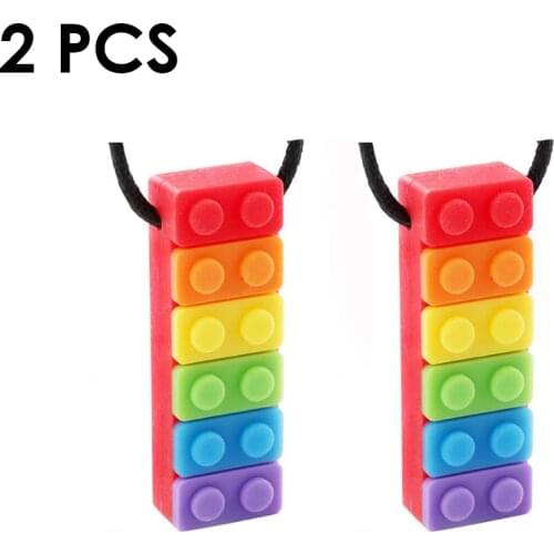 Sensory Chew Necklace Pack Silicone Chew Pendant Training And Development Toy Chew Necklace For Teething Babies Autism Anxiety