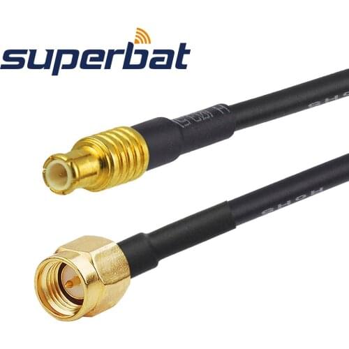 Superbat SMA Plug to MCX Male Straight RF Pigtail Cable RG174 20cm for Wireless