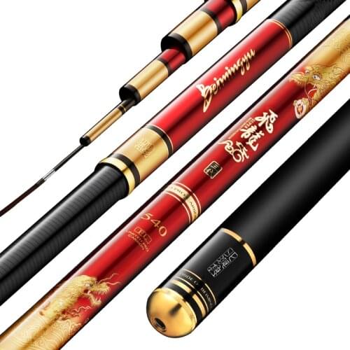 3.6M-10.0M Super Hard Fishing Rod Black Pit Carp Fishing Poles Hand Olta 40T Carbon Fiber Fishing Canne De Pesca Fishing Tackles