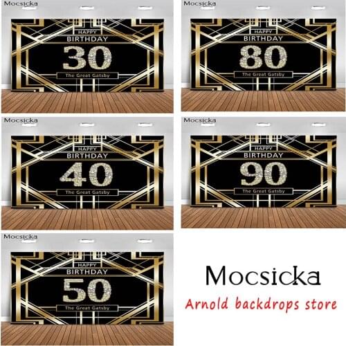 Anniversary Birthday Photo Background Golden Texture Decoration Style Birthday Party Photo Wallpaper Photography Props Banner