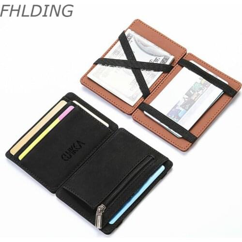 Ultra Thin Mini Wallet High Quality Mens Small Wallet Business PU Leather Magic Wallets Credit Card Holder Coin Purse Wallets
