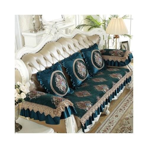 Four seasons high-end chenille European sofa cushion fabric non-slip luxury pillowcases