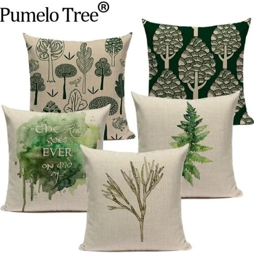 High Quality Bird Leaf Cushion Cover Throw Pillow Cotton Linen Car Sofa Bedroom Home Decor Handmade Custom Printed Pillow Case