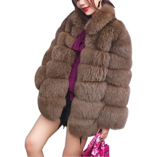 2020 Plus Size Winter Outerwear Furry Faux Fur Coat Women High Collar Long Sleeve Fake Fur Jacket fourrure abrigos mujer