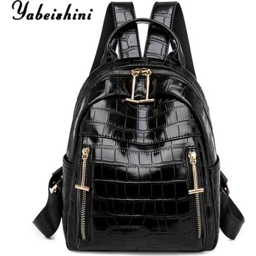 Women Leisure backpack Brown PU Leather Backpack Large-capacity Backpacks For Teenage Girls Female School Shoulder Bag Backpack