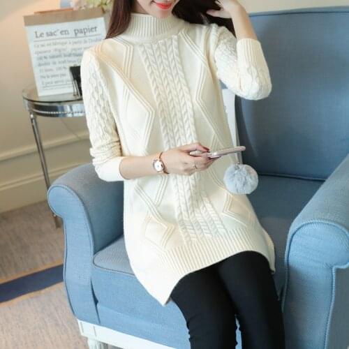Sweater female 2018 sets new half a turtle neck twist of qiu dong long knitwear thickening render sweater female