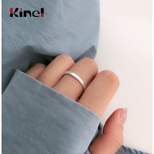 Kinel 925 Sterling Silver Bamboo Finger Ring Simple INS Korea Rings for Women Wedding Engagement Jewelry