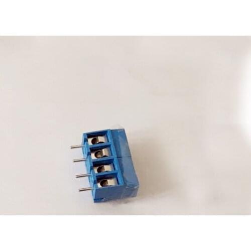 100 pcs 4 Pin Screw blue Slotted PCB Terminal Block Connector 5mm Pitch