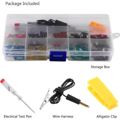 100pcs micro mini blade fuse 3/4/5/7.5/10/15/20/25/30/35Amp assortment kits set with plastic cover shell For Car Auto Truck SUV