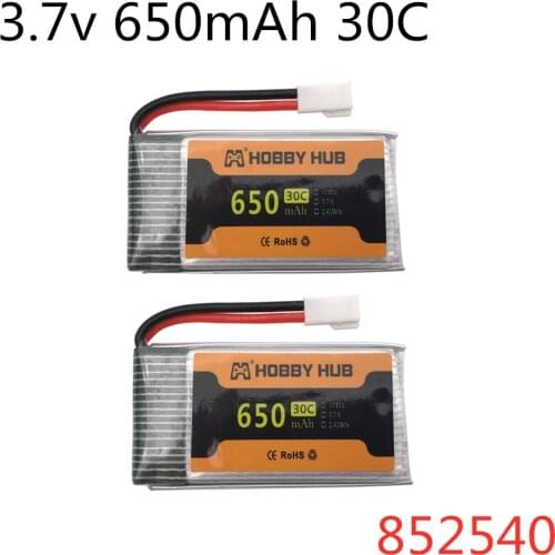 2pcs 3.7V 650mAh 30C Rechargeable Lipo Battery 852540 For SYMA X5C X5C-1 X5 H5C K60 M68 CX-30 RC Quadcopter Parts