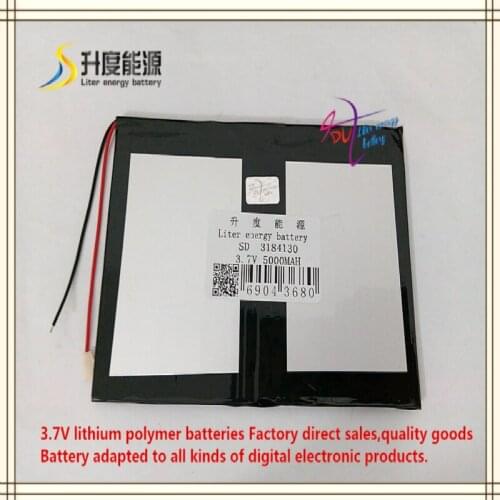 3.7V 5000mAH 3184130 polymer lithium ion / Li-ion battery for tablet pc cell