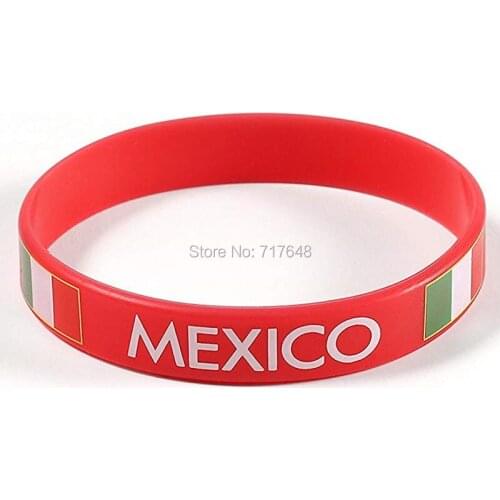300pcs Mexico Red wristband silicone bracelets free shipping by FEDEX A