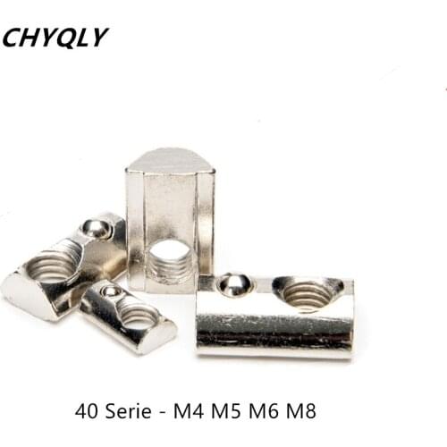 100pcs/lot M8 T Spring Nut Half Round Elasticity Spring Nut Block for 4040 Aluminium Profile