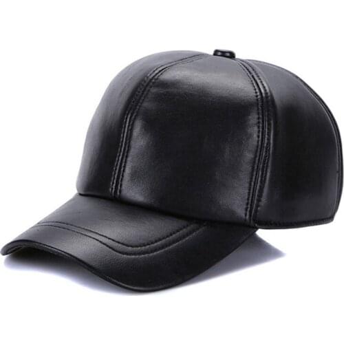 Genuine Leather Men Women Baseball Cap Hat Brand New Real Leather Adult Adjustable Trucker Hunting Army Hats/caps Unisex