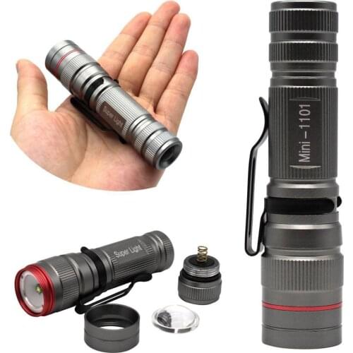 Mr.white Mini Grey pocket LED Flashlight Torch Waterproof Lantern AA Battery Penlight Q5 Led For outdoor camping hiking