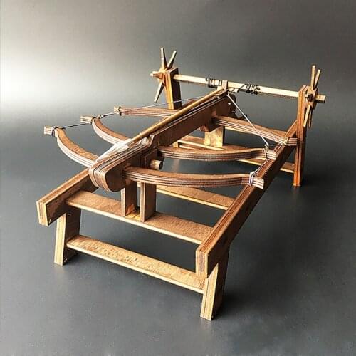 China Ancient Bow Chariot Model Siege Car&City Defense Weapon Wooden Interactive Toys Gift Accept Drop Shipping