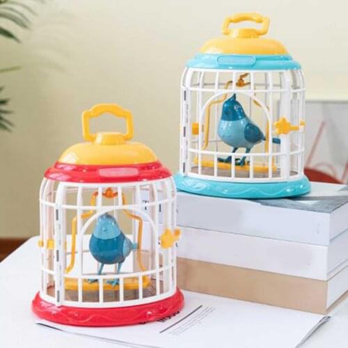Children Creative Sound Control Induction Simulation Bird Cage Toy Boy Girl Gift Christmas And New Year Childrens Gifts