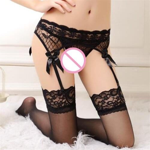 Womens Erotic Lingerie Set Sexy Lingerie For Women Garter Open Crotch Porno Sexy Costumes for a woman for sex black white pink