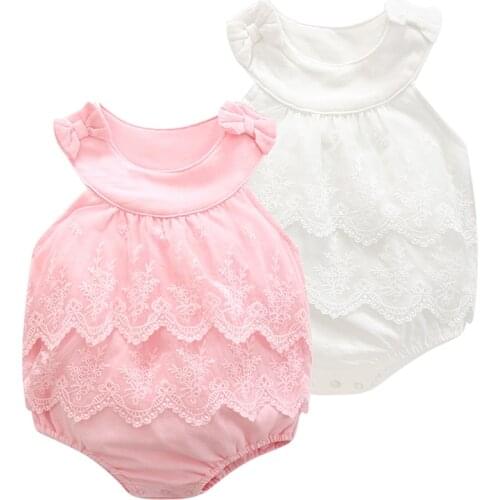 Summer 2021 Newborn baby girl bodysuits baby born gift jumpsuit new born - 9M lace infant clothing white princess for babies