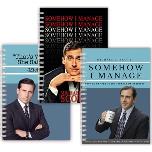 Michael G. Scott - SOMEHOW I MANAGE - Spiral Notebook Binder Quote - Thats What She Said - Blank Ruled Line Planner Note Book