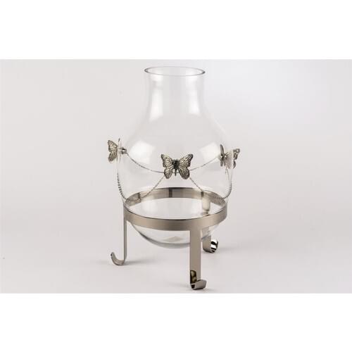 Mikasa Moor Silver Butterfly 3 Pedestal Vase 36 cm