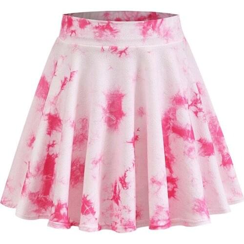 Mini Skirt Sexy Tie Dye Hight Waist Skirts for Women Summer 2021 Fashion A Line Mini Skirt Purple Pink Mini Jupe Sexy Spodniczka