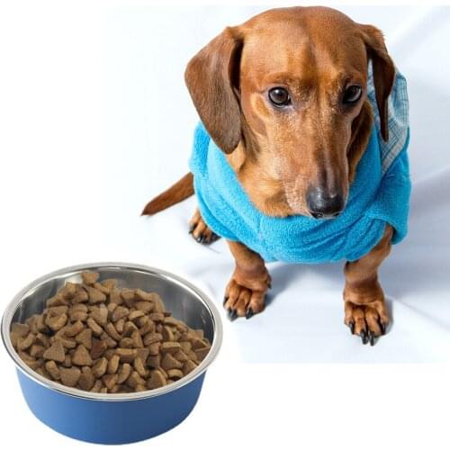 Cat Dog Bowl Stainless Steel Pet Bowl Non-slip Pet Feeder Cat Puppy Water Food Bowls Cats Dogs Feeding Dish Pets Accessories