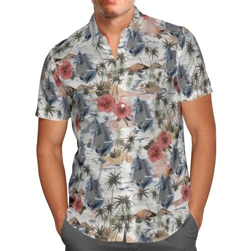 Warship 3D Beach Hawaiian 2021 Summer Mens Shirt Short Sleeve Shirt Streetwear Oversized 5XL Camisa Social Chemise Homme-572