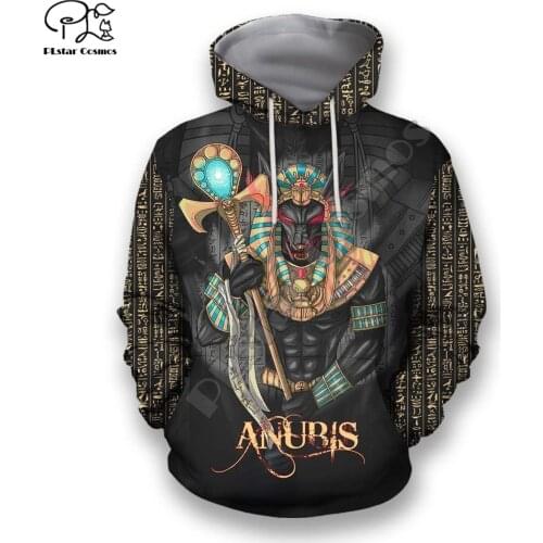 PLstar Cosmos NewFashion God Horus Egyptian Pharaoh Anubis Ancient Egypt Tattoo 3DPrint Men/Women Harajuku Jacket Zip Hoodies M7
