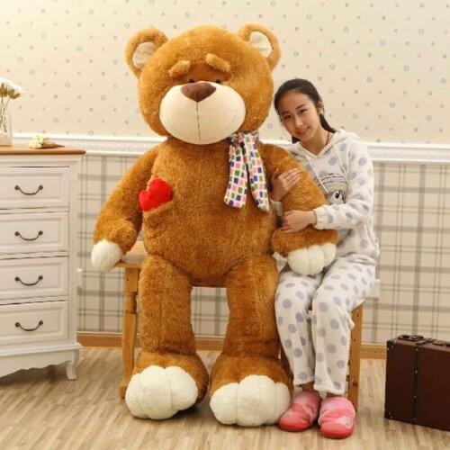 Very large 160cm scarf teddy bear soft plush toy brown bear hugging pillow,surprised birthday gift w5273