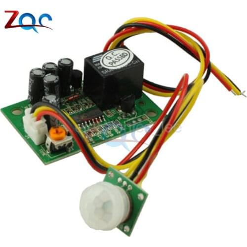DC 12V PIR IR Pyroelectric Infrared Module Adjust Relay Output Human Body Sensor 12V