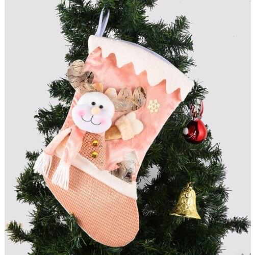 Christmas Stocking Large Xmas Gift Bags Fireplace Decoration Socks New Year Candy Holder Christmas Decor For Home