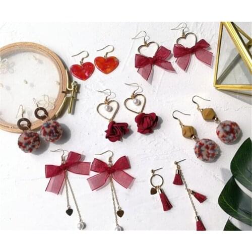 Bowknot earrings eardrop bowknot tassel long love earrings woman earrings B1080