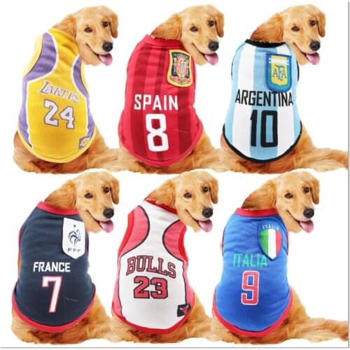 Net Vest World Cup Dog Medium and Large Dog Ball Suit Pet Basketball Suit Clothing Dog Costume T Shirt Para Perro Cat Shirts