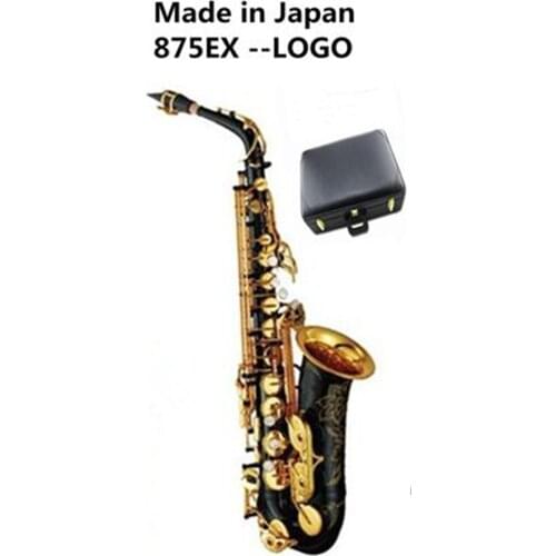 High-Quality Made In Japan 875EX LOGO Professional Black Alto Drop E Saxophone Alto Saxophone with Band Mouth Piece Reed Free