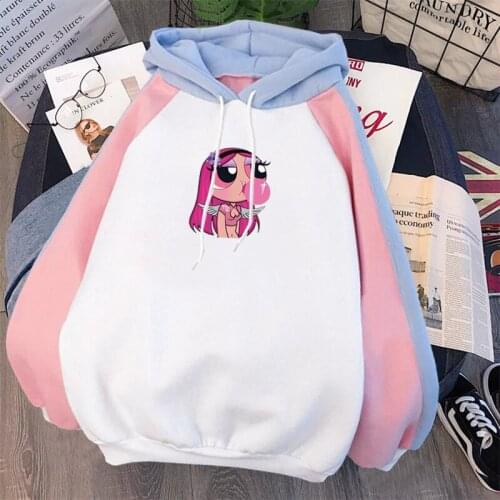 Constellation Girl Aesthetic Graphic Color Blocking Hoodie Harajuku ins loose long sleeve hip hop hooded pocket fun sweatshirt