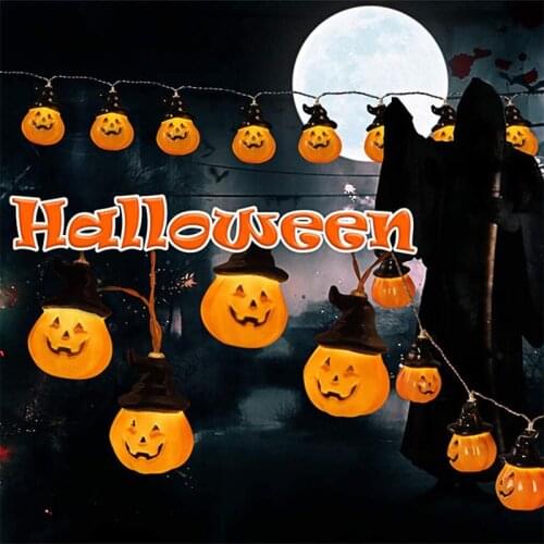 1pc Led Pumpkin Light String 1m Ins Style Halloween Holiday Lights String Manual for Halloween Holiday Decor