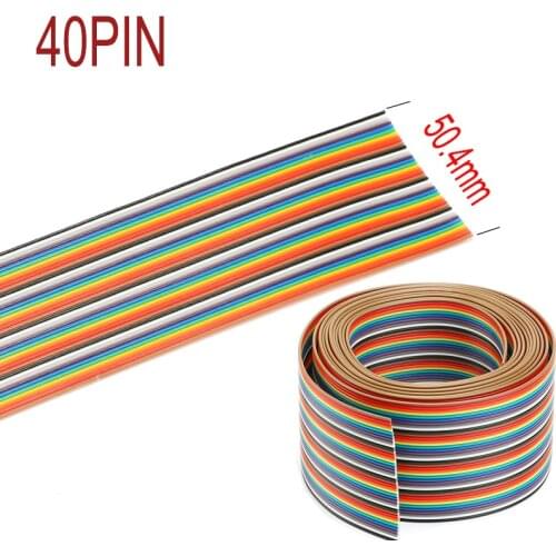 10/5/1Meter1.17mm PITCH 40P Color Flat Ribbon Cable Rainbow DuPont Wire for FC Dupont Connector