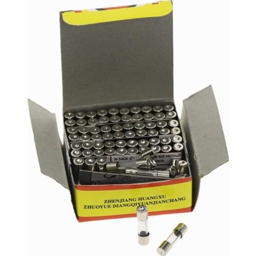 100Pcs/Box 5x20mm Fast Quick Blow Glass Tube Fuse Assorted Kit Fast Blow Glass Fuses 1A 2A 3A 5A 6A 8A 10A 12A 15A 20A/250V