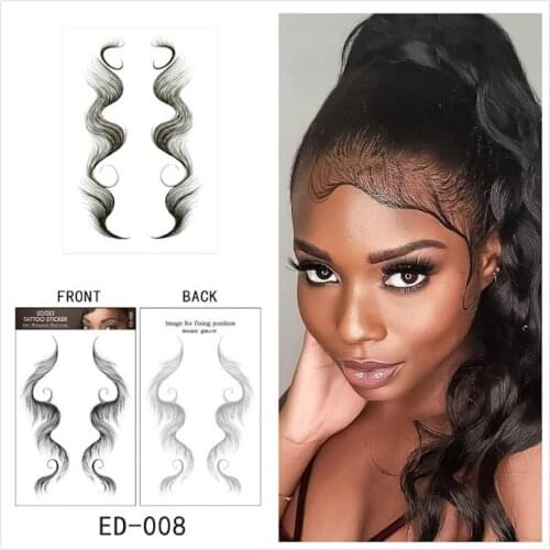 Wholesale 1000 pcs Baby Hair Temporary Tattoos Sticker DIY Natural Curly Hair Edges Long lasting Waterproof Template Sticker