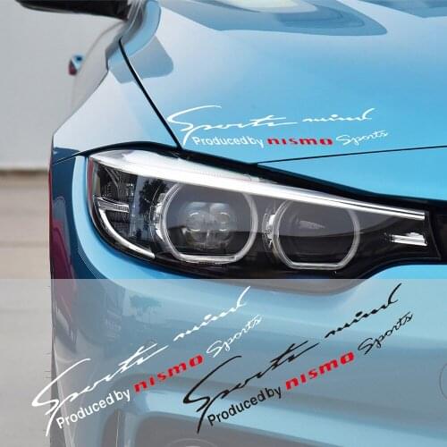 Car vinyl sport racing decal for nissan nismo x-trail almera qashqai tiida car accessories reflective lamp eyebrow sticker